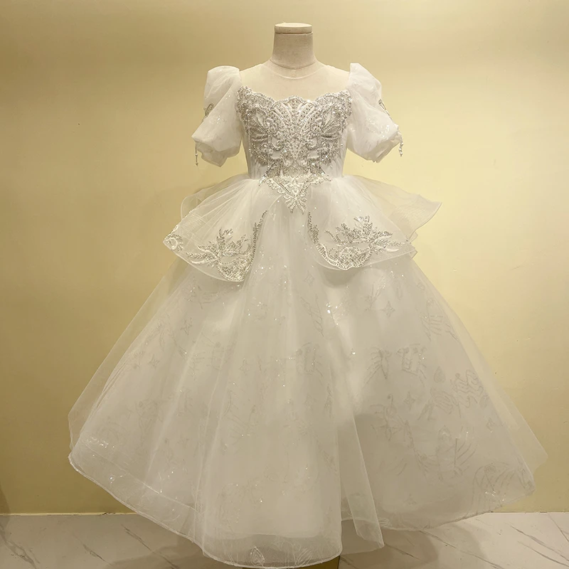 女童礼服花童公主裙小女孩生日宴儿童主持人钢琴演奏演出服高端