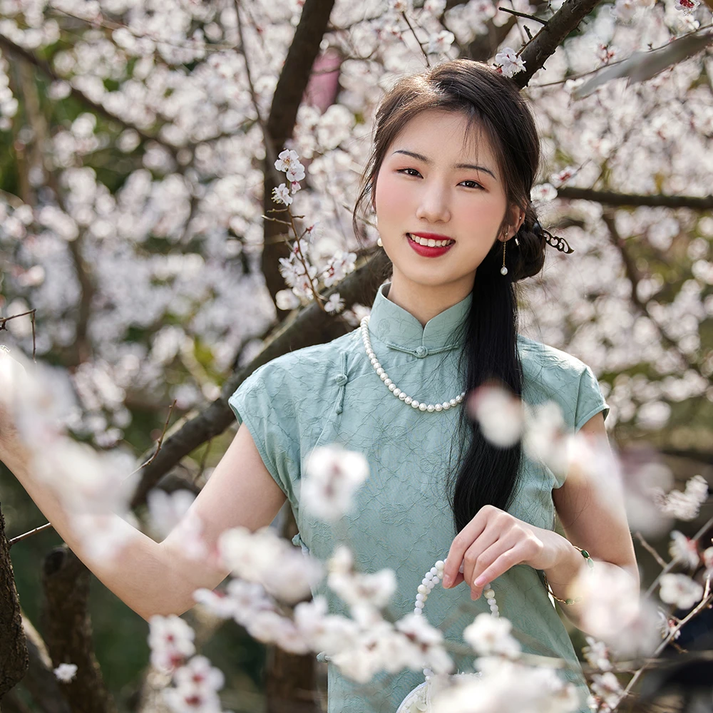 晓天青 top ulara 清新少女日常春夏民国古法全开无省旗袍夏季