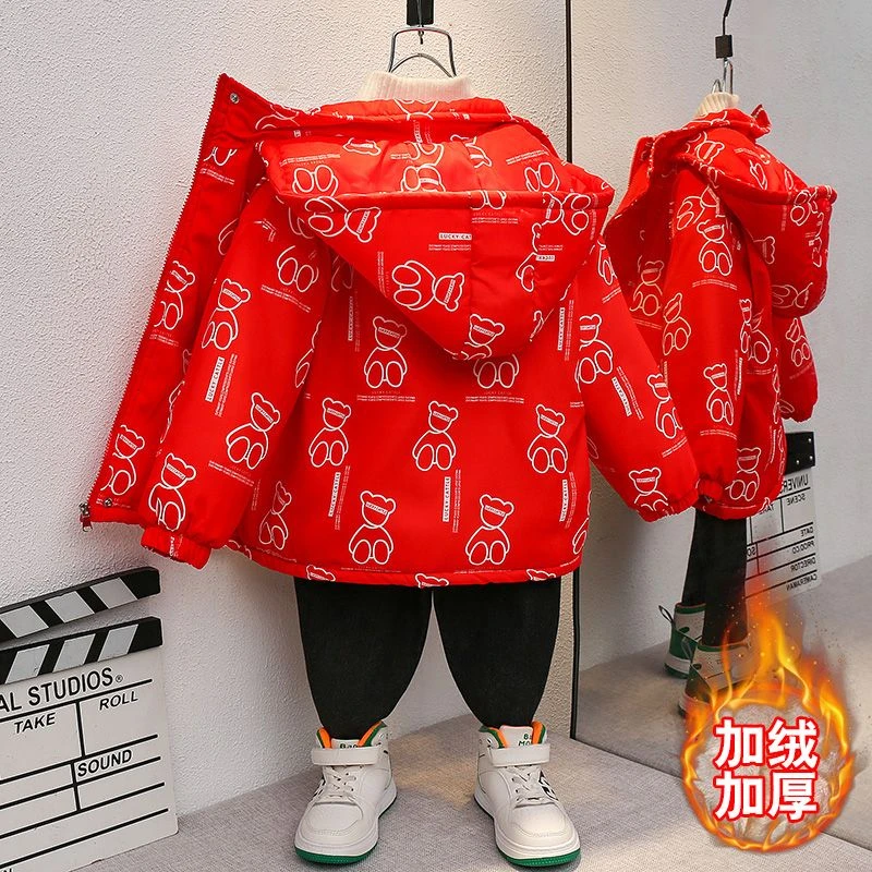 拜年服儿童棉衣女过年冬龙年红色喜庆洋气中国风加绒加厚2024新款