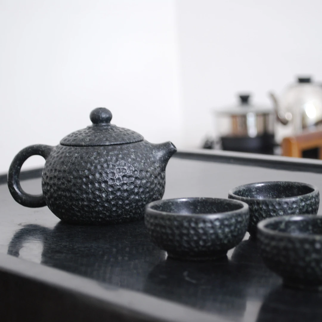 喷砂西施壶（一壶4杯）家用创意中式精美麦饭石材质