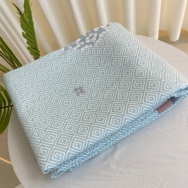 【北奈かわ会社】高端亚麻软凉席 230*250 时尚蓝