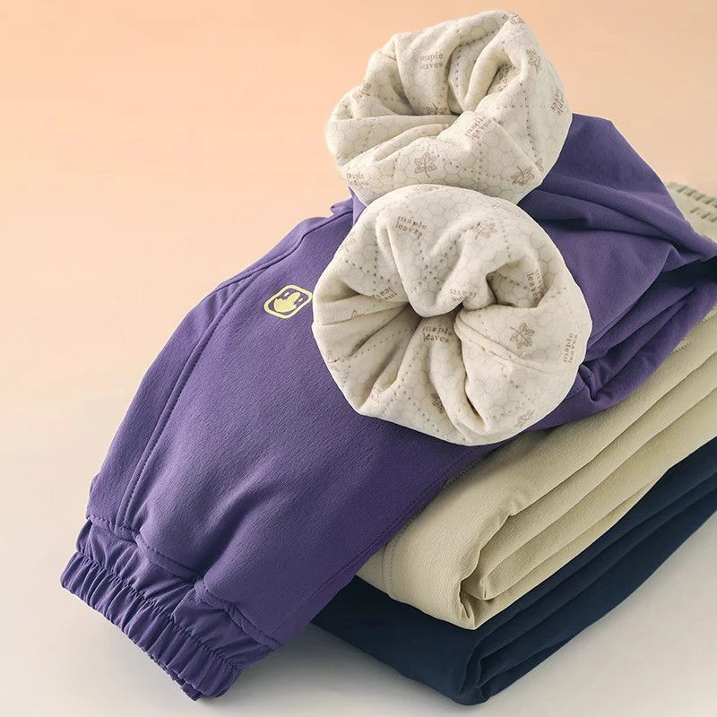 男女童软壳棉裤2024新款加厚北方外穿儿童3层夹棉冬中大童保暖裤