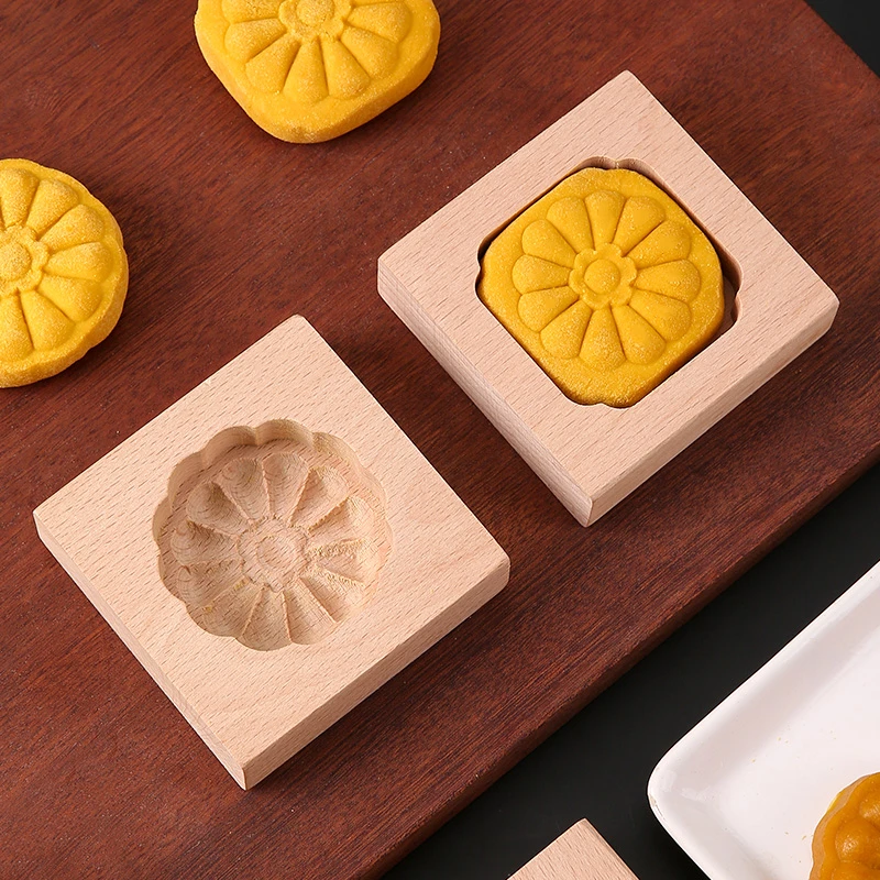 实木南瓜饼制作模具老式绿豆糕点糯米饼自制神器点心酥做油饼模型
