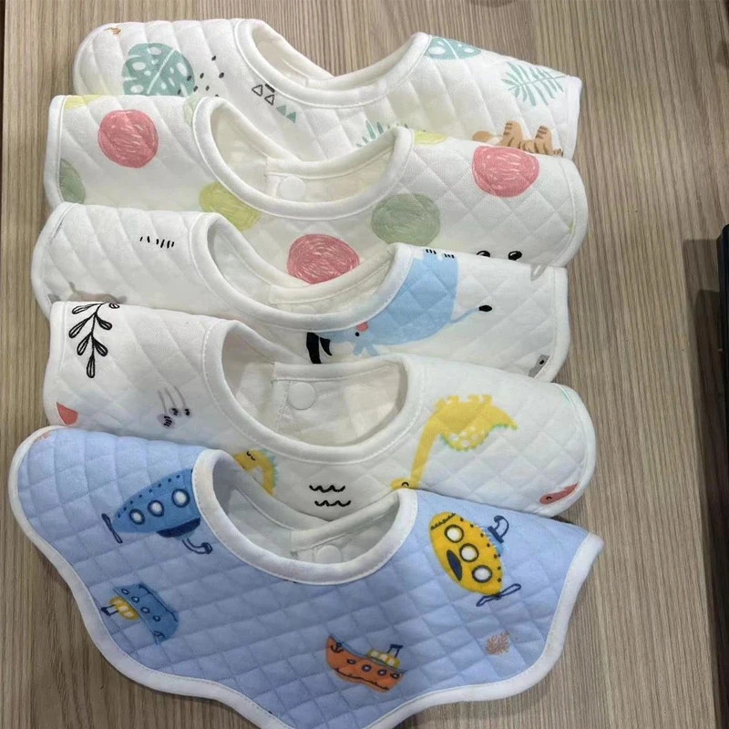 婴儿口水兜防水款围嘴口水巾纯棉厚新生儿男女0-3岁宝宝卡通可爱2