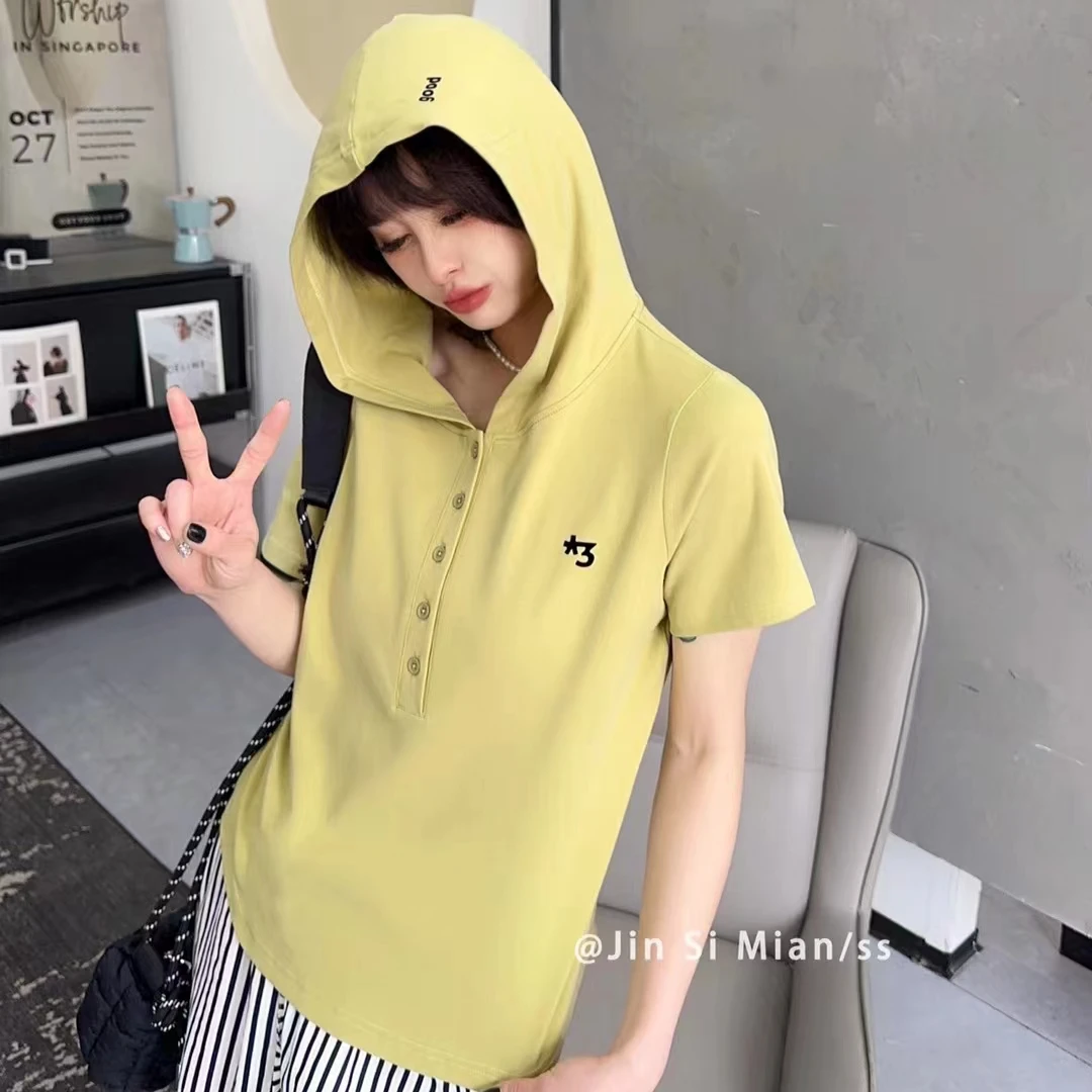 7616新款小刺绣款连帽款半袖