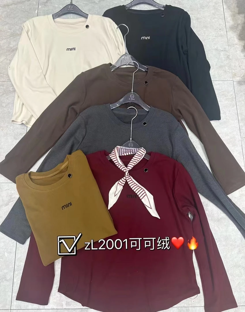 2001新款刺绣款显瘦加厚打底衫