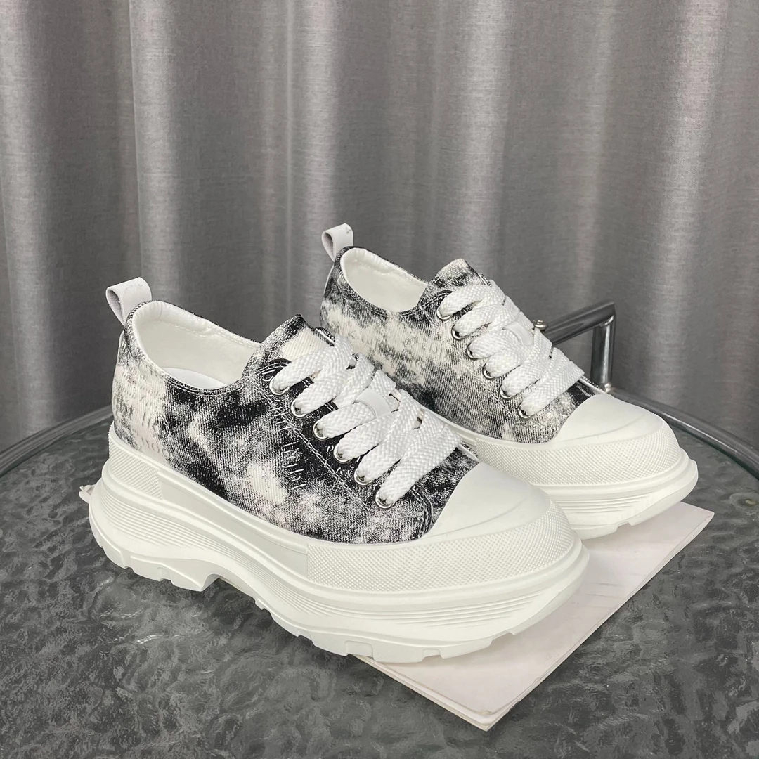 增高9cm 24年新款时尚百搭系带小个子厚底运动休闲小白鞋M6688-01