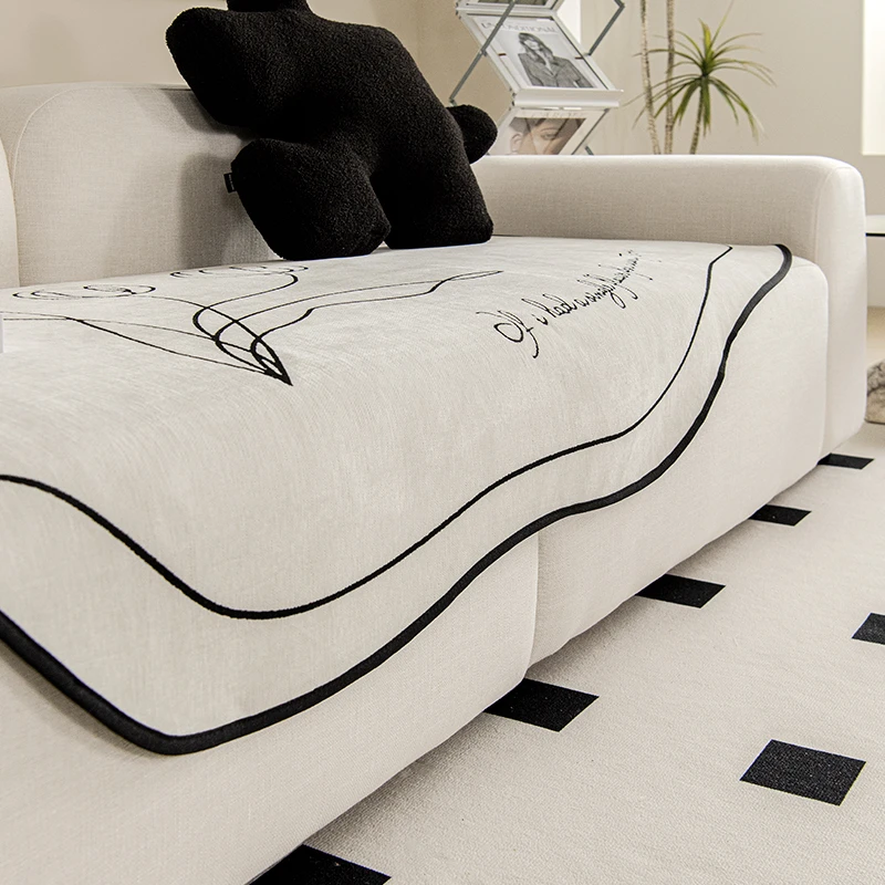 2025新款异形沙发垫不规则坐垫三人位直排沙发坐垫四季通用盖布巾