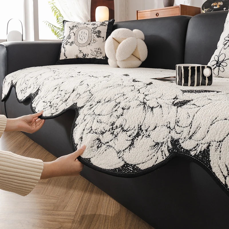 不规则异形沙发垫子四季通用新款2025高级感皮沙发套罩秋冬盖布巾