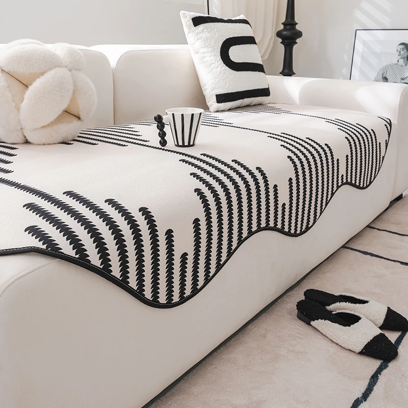 异形雪尼尔沙发垫四季通用坐垫子2025新款防滑沙发套罩不规则盖布