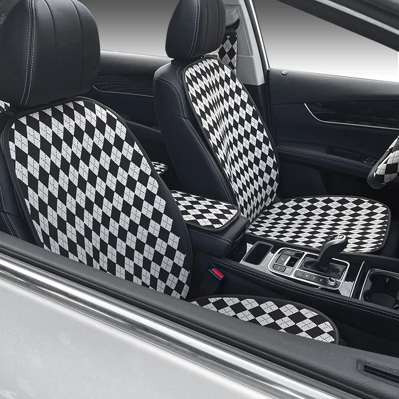 汽车坐垫车座垫四季通用夏季单片座椅垫子女亚麻凉垫后排套装