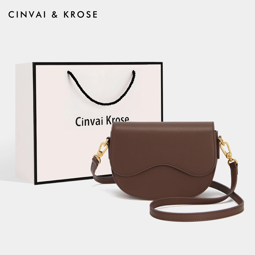 【CinvaiKrose官方正品】牛皮包包女士2024新款百搭单肩包斜挎包女