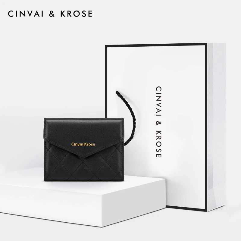 【CinvaiKrose官方正品】真皮钱包女款2024新款零钱包短款钱夹卡包