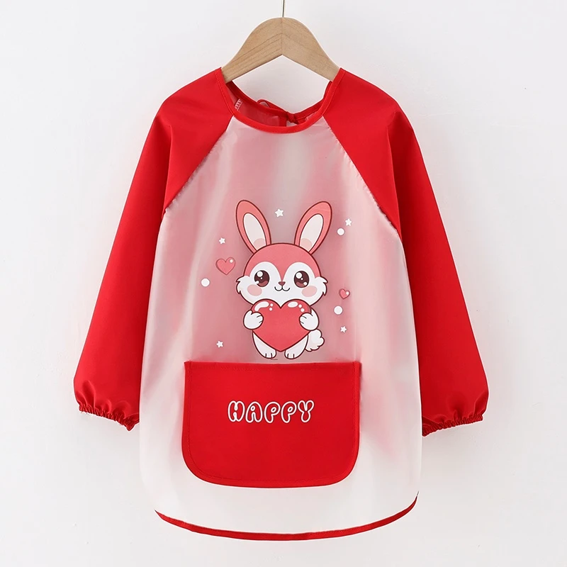 儿童罩衣宝宝防水防脏护衣中大童加大反穿衣美术定制小学生画画衣