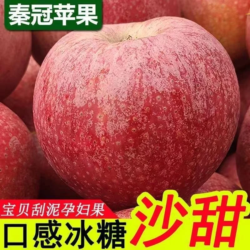 陕西秦冠新鲜应季水果老人宝宝细腻营养辅食粉面肉厚薄皮整箱批发