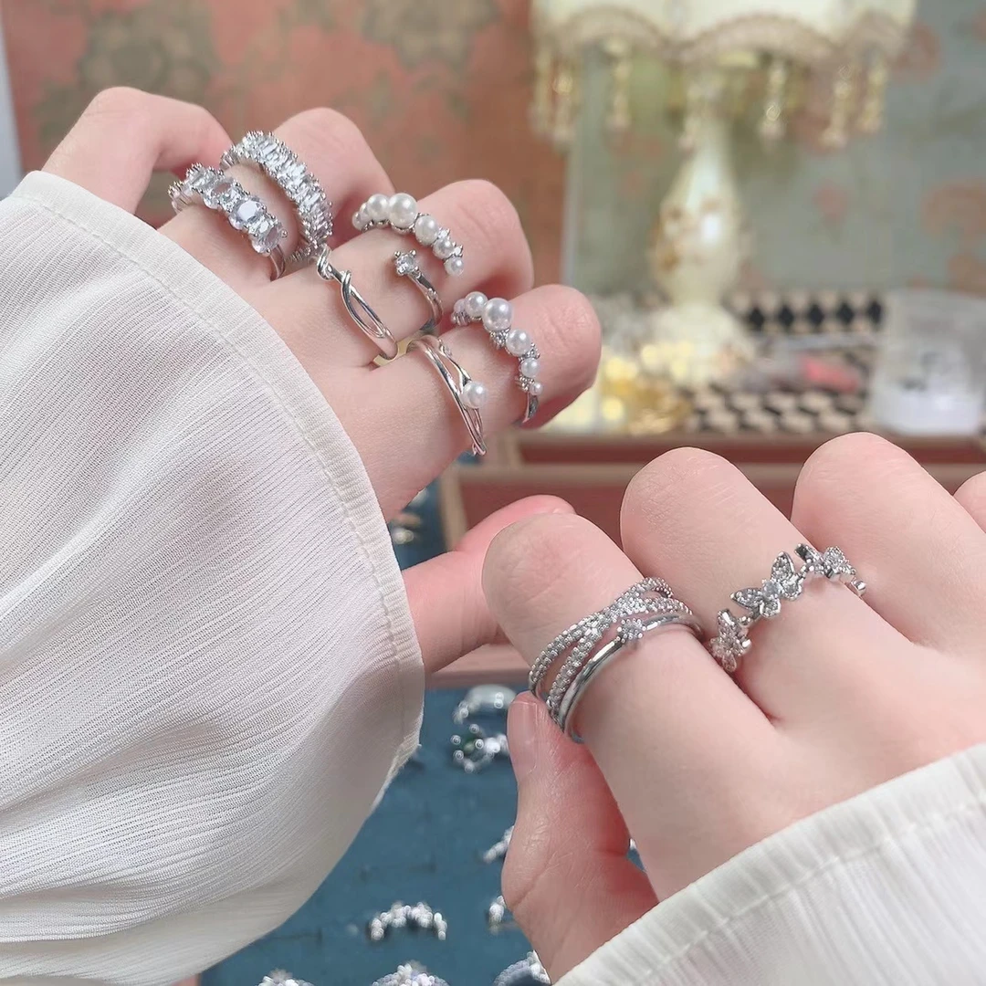 铜合金戒指 【XT】简约素圈春季爆款时尚个性轻奢ins小众活口女戒指