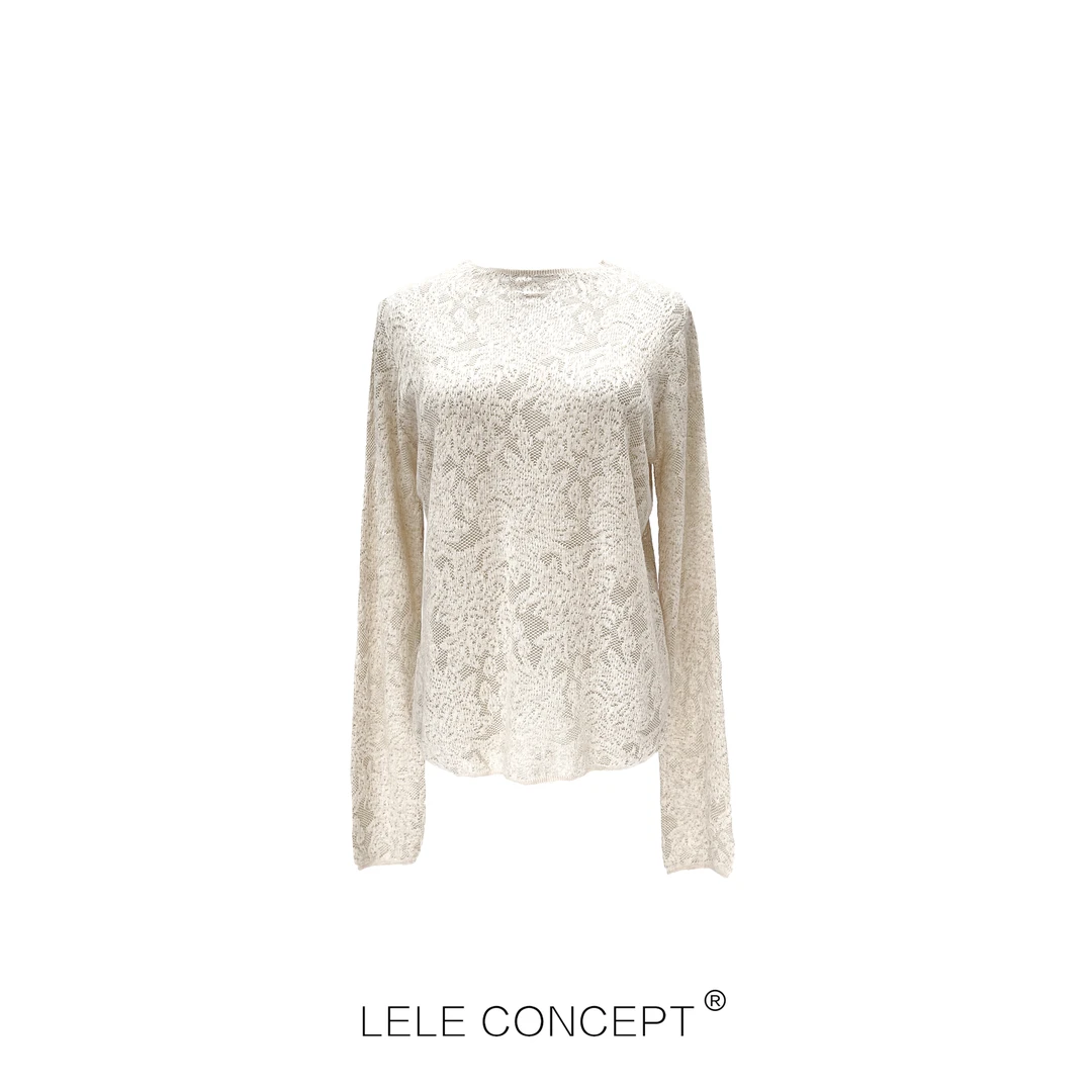 LELE CONCEPT丨「漾」高级感女人味暗花纹上衣S0628