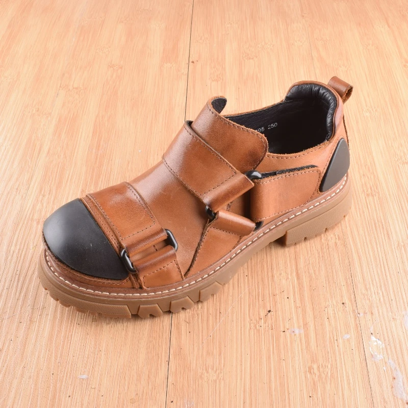 头层牛皮潮流时尚休闲个性男鞋边扣厚底增高朋克定制鞋38至45码