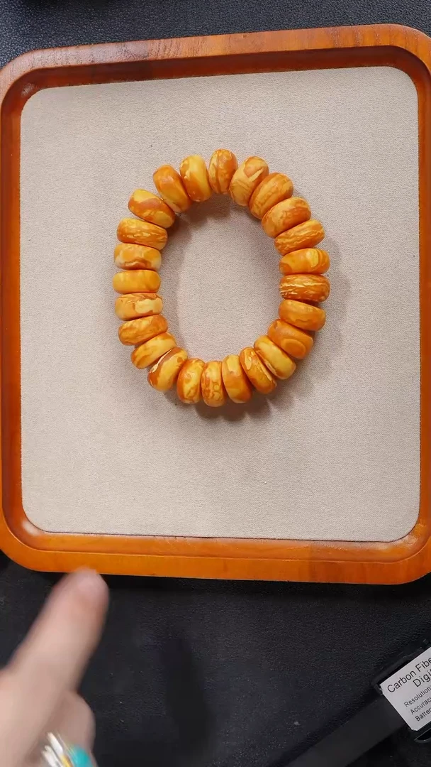 【闪购商品】琥珀裸石未镶嵌饼子手串17-18mm