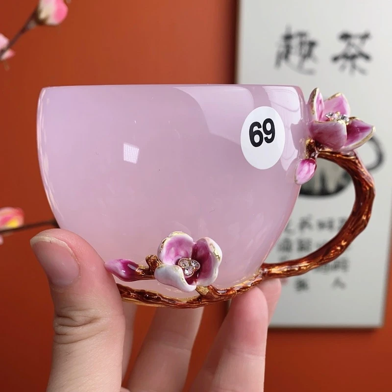 商品琉璃咖啡杯玉兰花