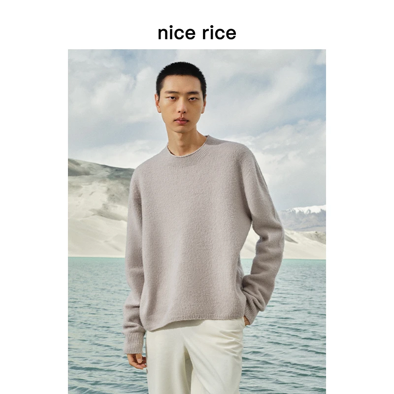 nice rice好饭 一体成型羊毛混纺宽松圆领毛衣[商场同款]NFD05001