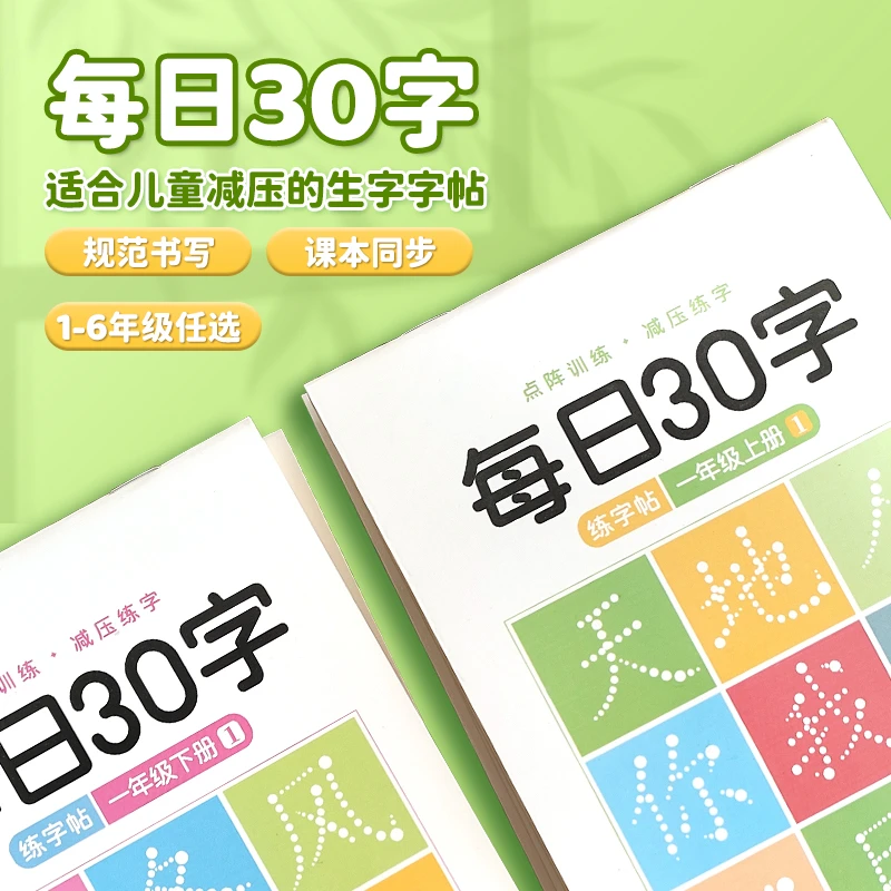 学生练字帖减压同步字帖每日30字一到六年级写字练字本人教版专用