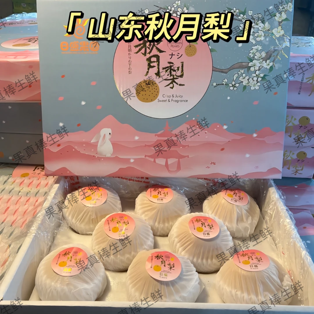 【礼盒】果 山东 秋月梨 一箱 7斤左右7-8个新鲜食用 爆汁好吃 美味