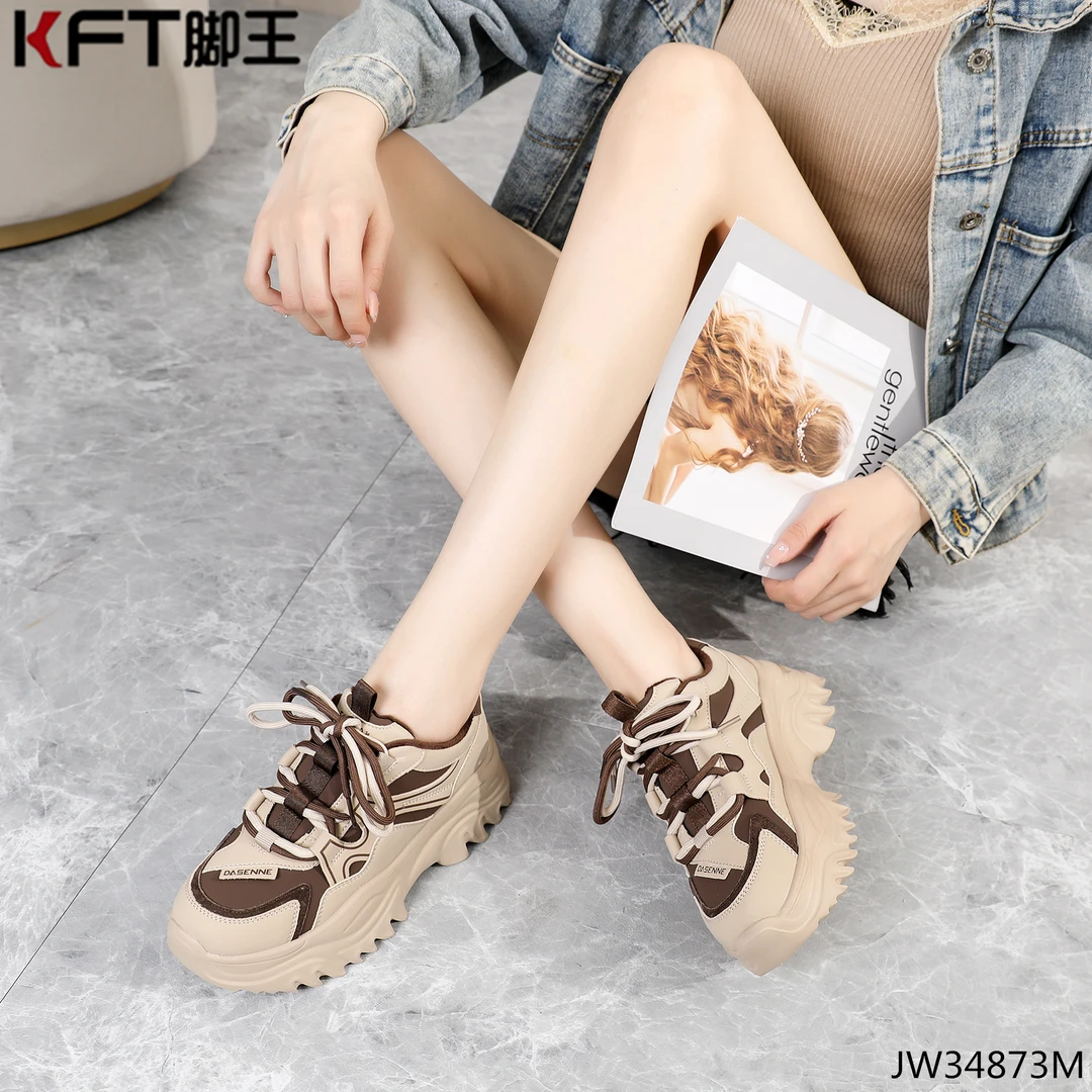 KFTKFT脚王老爹鞋女春秋款厚底复古运动鞋拼色透气时尚百搭休闲鞋