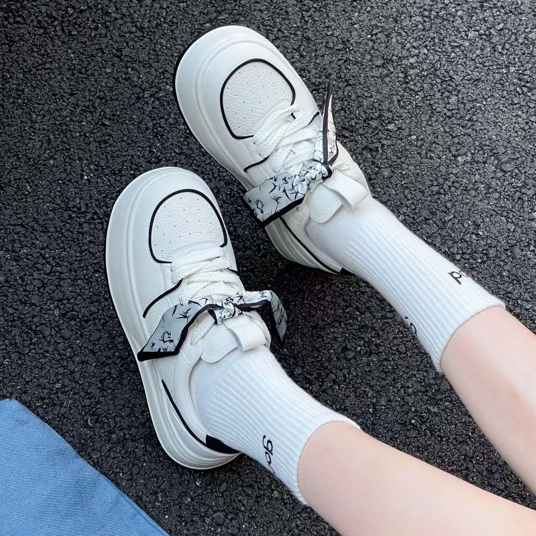 KFT丑萌大头鞋女2024秋季新款松糕厚底轻便爆款小白鞋休闲运动鞋