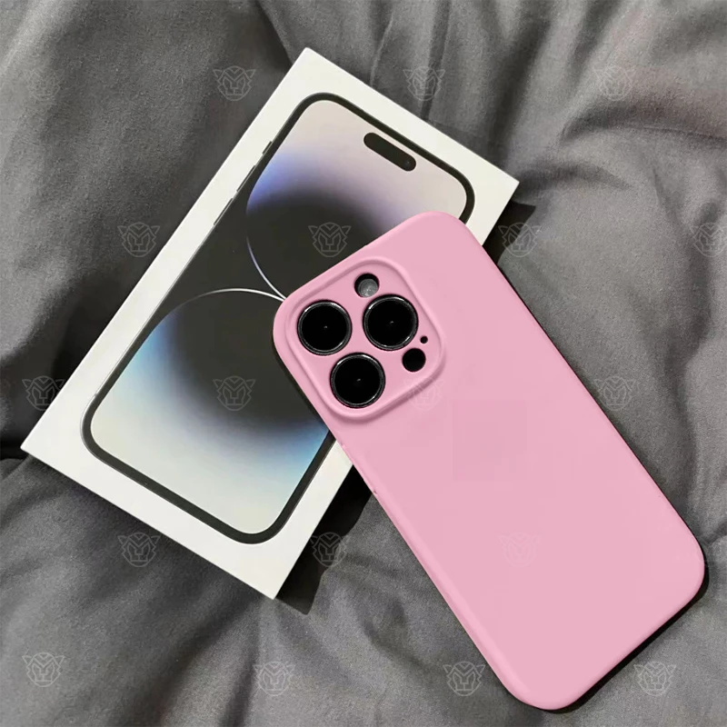 玫瑰粉苹果iPhone15防摔手机壳液态硅胶14Promax精孔13女款12简约