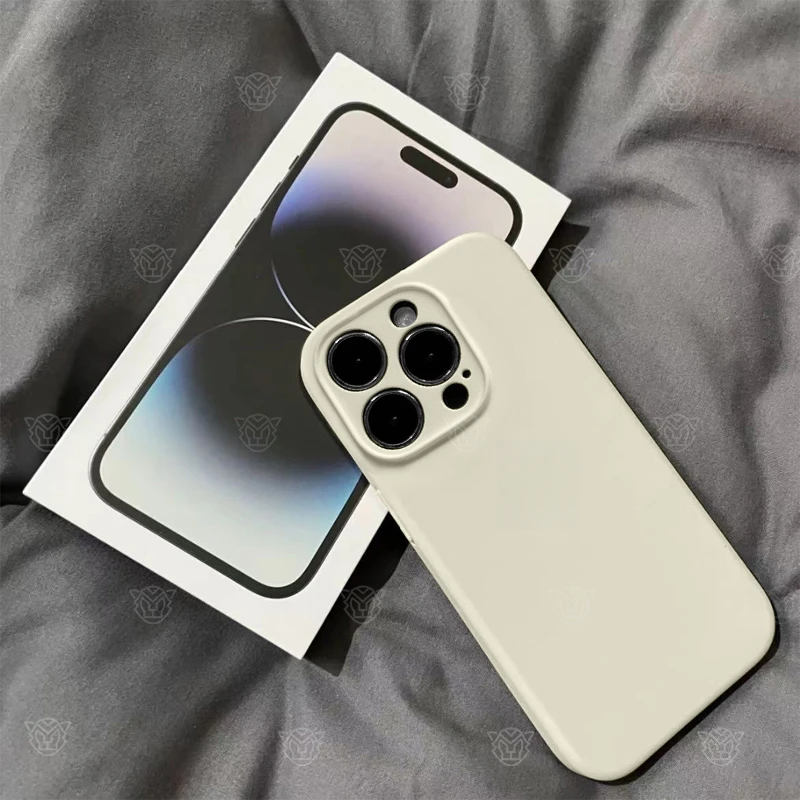 古董白苹果iPhone15防摔手机壳液态硅胶14Promax精孔13女款12简约