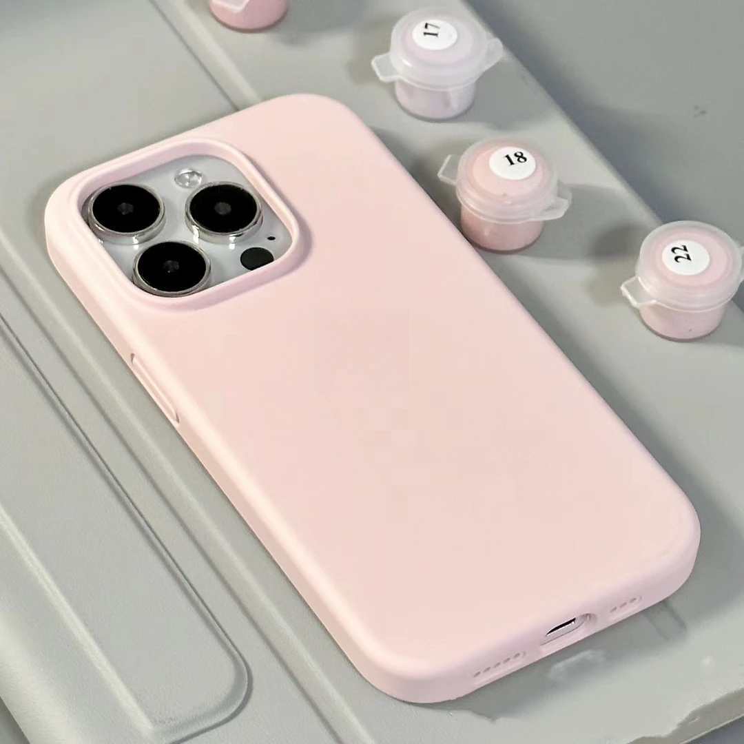 少女粉苹果15手机壳14promax硅胶iPhone13液态12/11防摔x新款简约