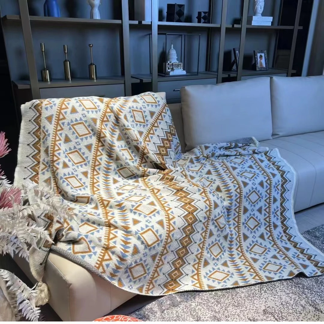 四季通用洛克丽丽针织沙发毯午睡空调毯民宿毯装饰毛毯