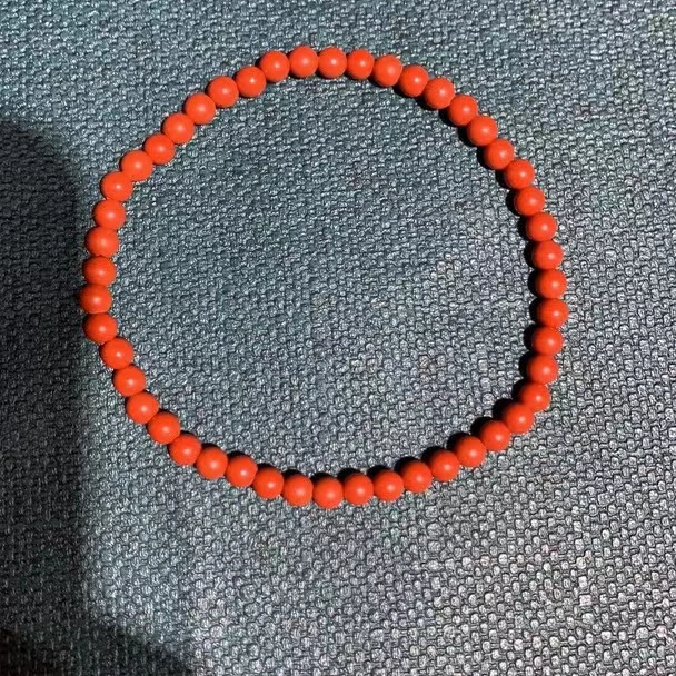 含辰砂工艺品高含量朱砂红砂设计款卡4mm手串