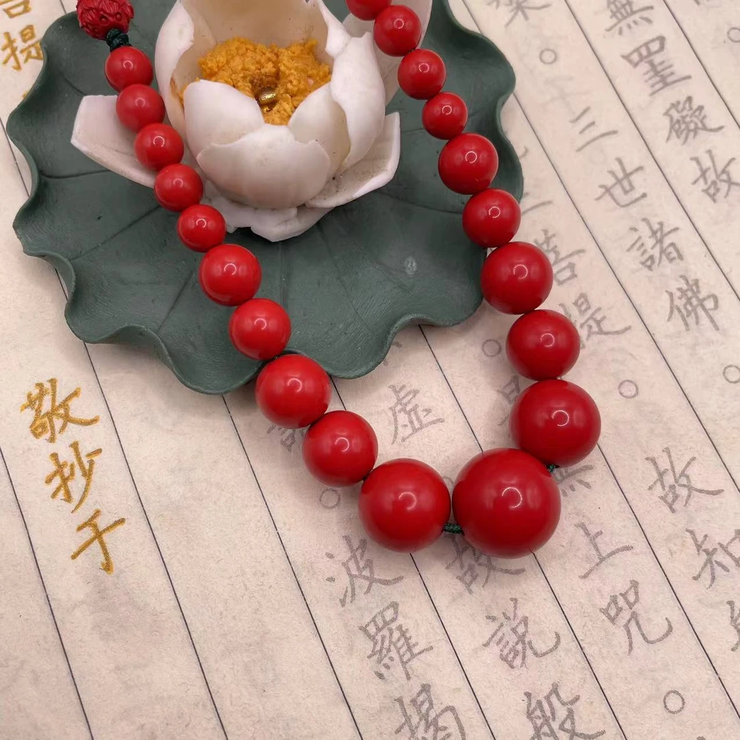 含辰砂工艺品高含量朱砂红砂设计款塔链龙年爆款女神链