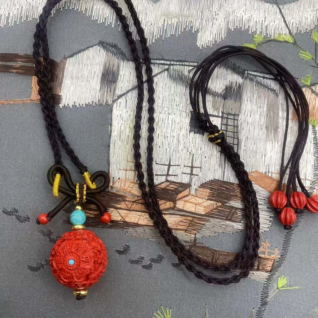 含辰砂工艺品高含量朱砂红砂设计款镂空锁骨吊坠爆款送礼