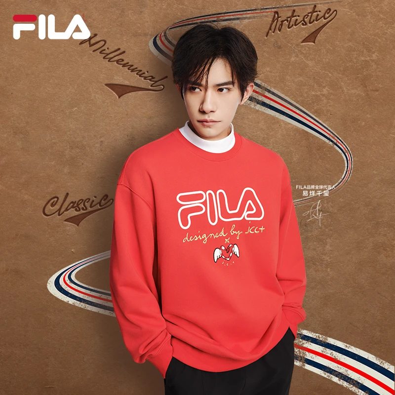 FILA斐乐男女款【易烊千玺同款】2025时尚百搭运动卫衣F11U519203F