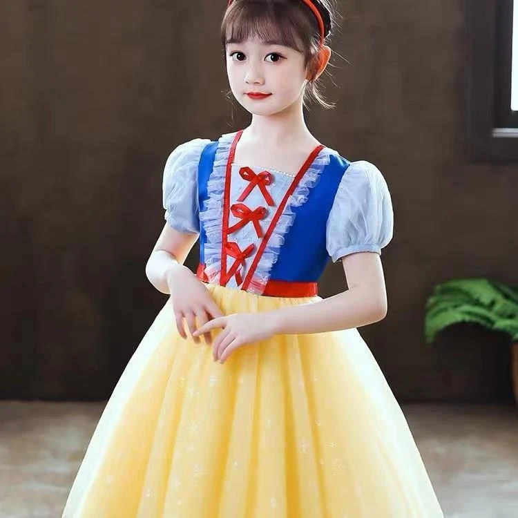 女童白雪公主裙夏装爱莎裙子新款儿童洋气女孩可爱连衣裙蓬蓬纱裙
