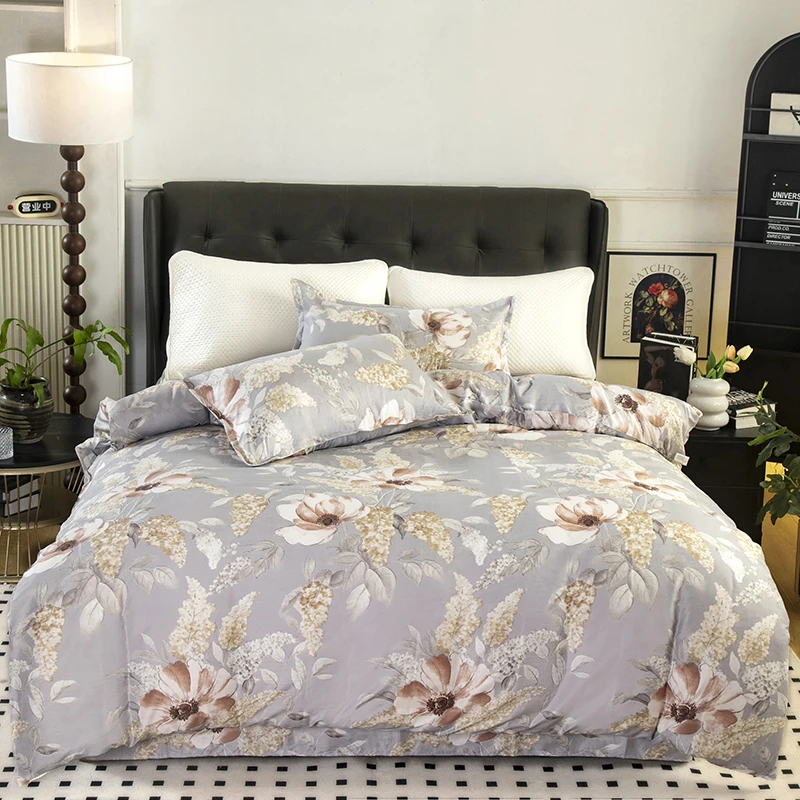 纯洁玉兰春华秋实100水洗磨毛亲肤床上四件套床上用品被套200*230