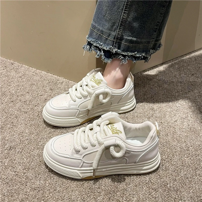 A200 小众原创设计感粗绳面包鞋女新款百搭chic小白鞋休闲板鞋201