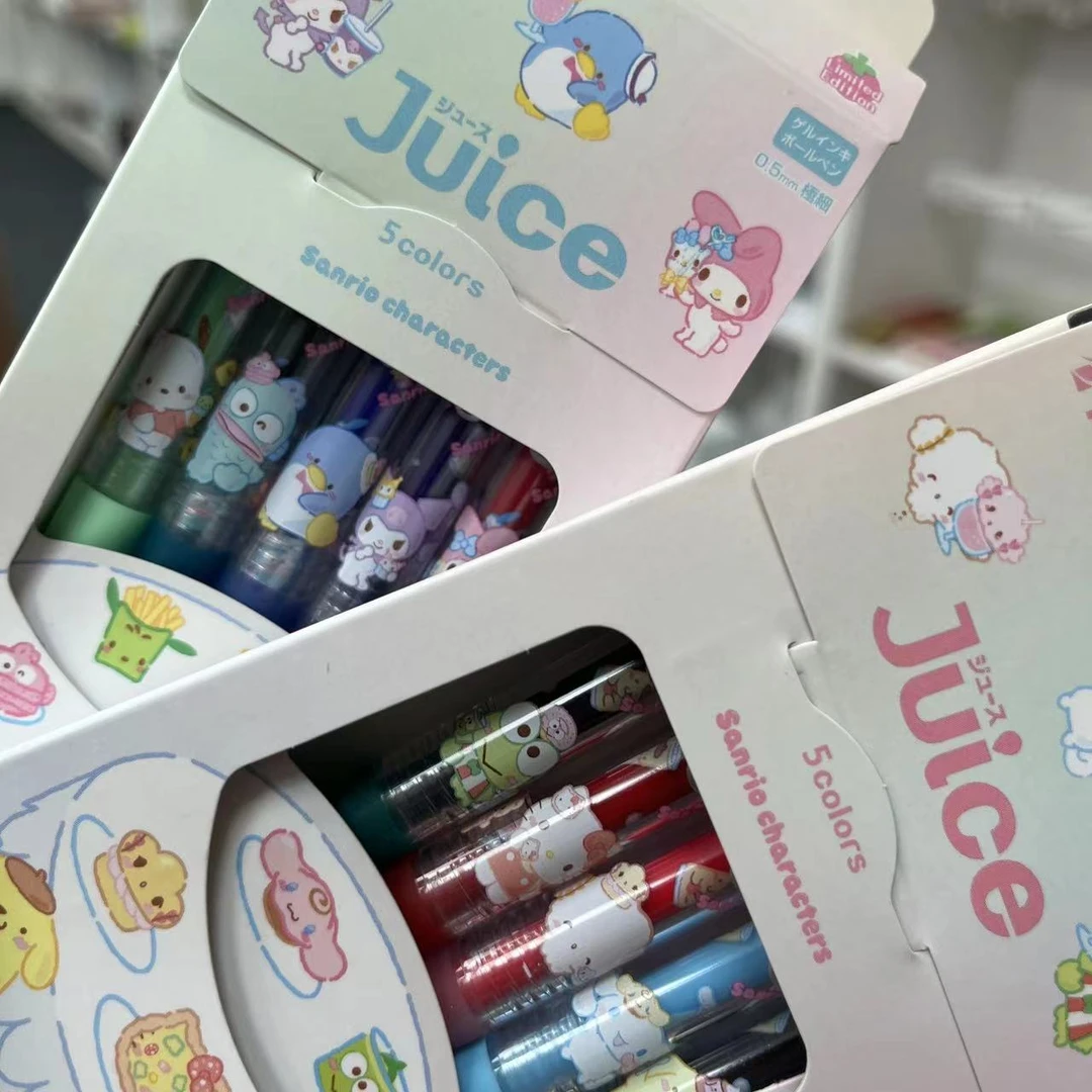 日本果汁中性笔KITTY美乐蒂限定套装0.5按动中性笔可换替芯彩色