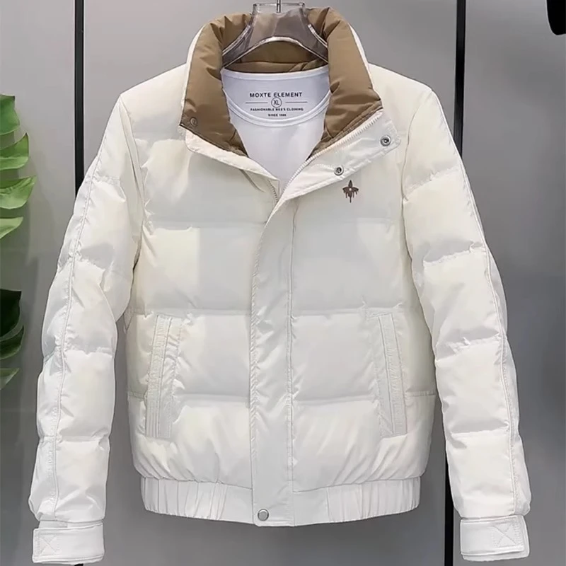 勒灵伊赫冬季短款羽绒服男立领加厚流行保暖休闲外套青春潮流上衣