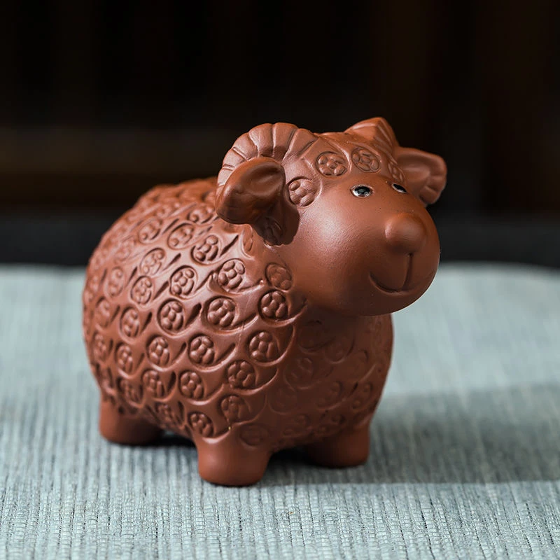 紫砂朱泥小羊茶宠摆件 G419