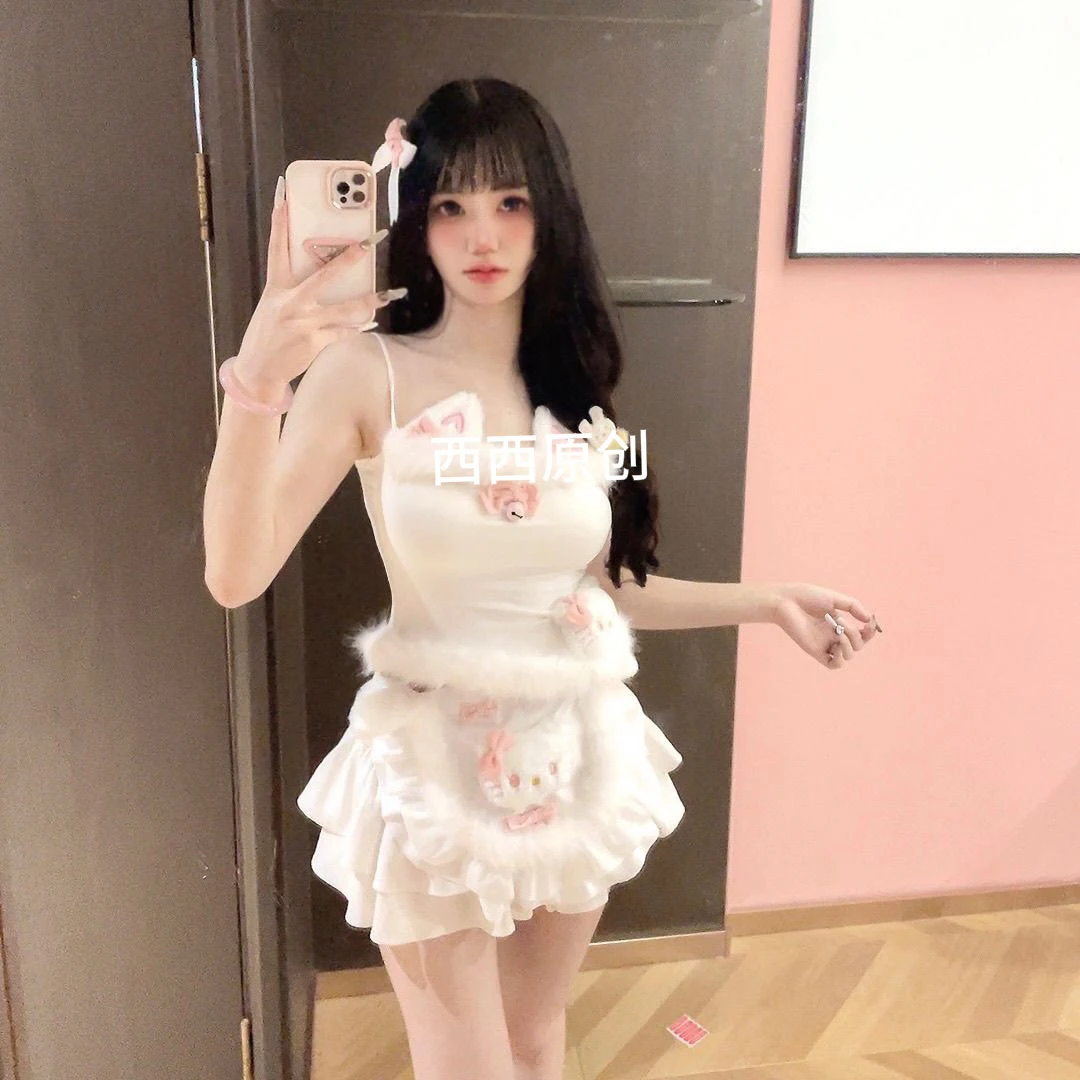 原创西西DD-16手作夏季韩版可爱性感吊带辣妹日系甜美超短牛仔裤