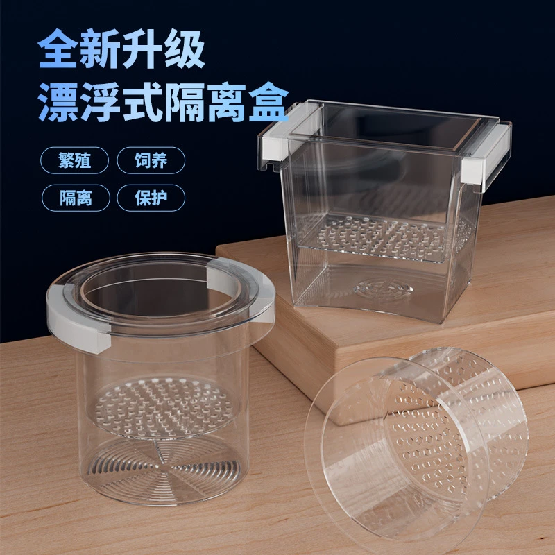 小型鱼繁殖盒漂浮隔离孔雀鱼孵化盒母鱼小鱼幼鱼悬浮式鱼缸孵化器