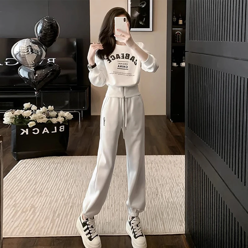 欧货爆款卫衣套装女春秋季2024新款洋气减龄炸街休闲运动服两件套