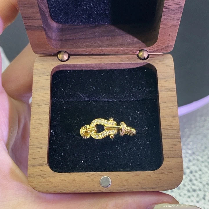 铜合金合成锆石戒指 J3B-3038可调节戒指手工简约环环相扣百搭