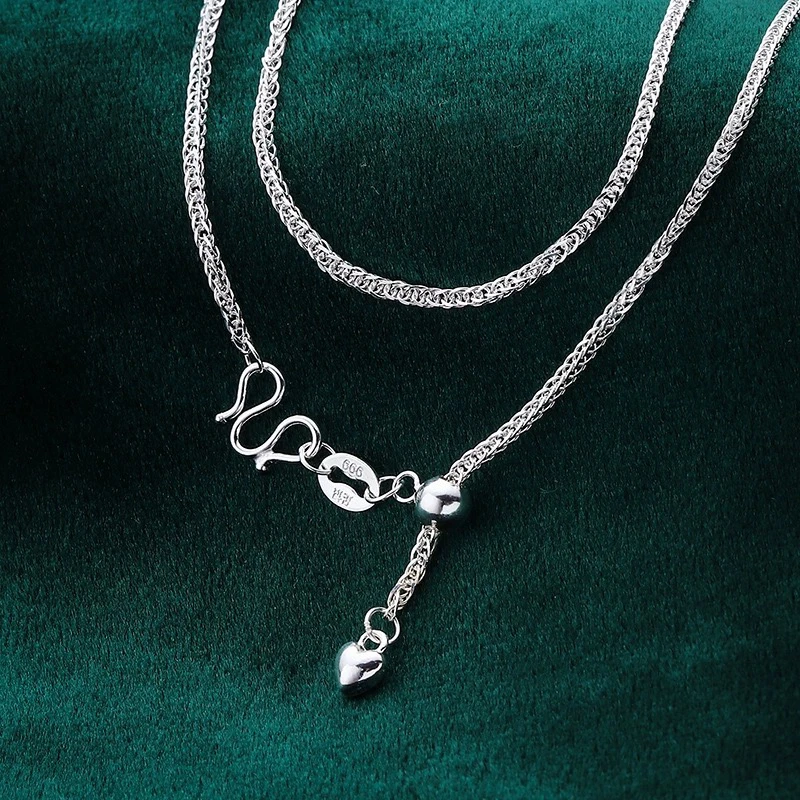 链子足银 足银999万能肖邦链 可调节锁骨链