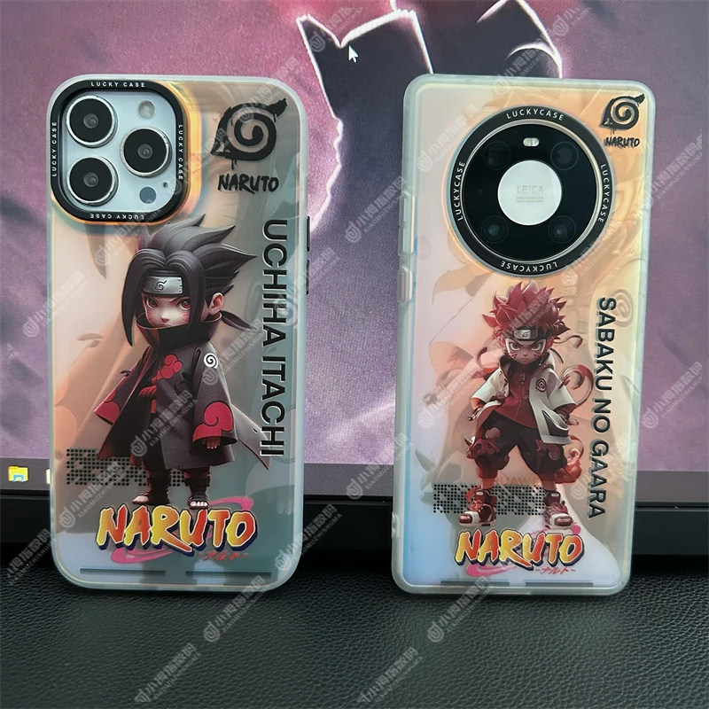 适用于苹果/华为/vivo/小米手机壳mate60pro动漫磨砂大孔镭射硬壳