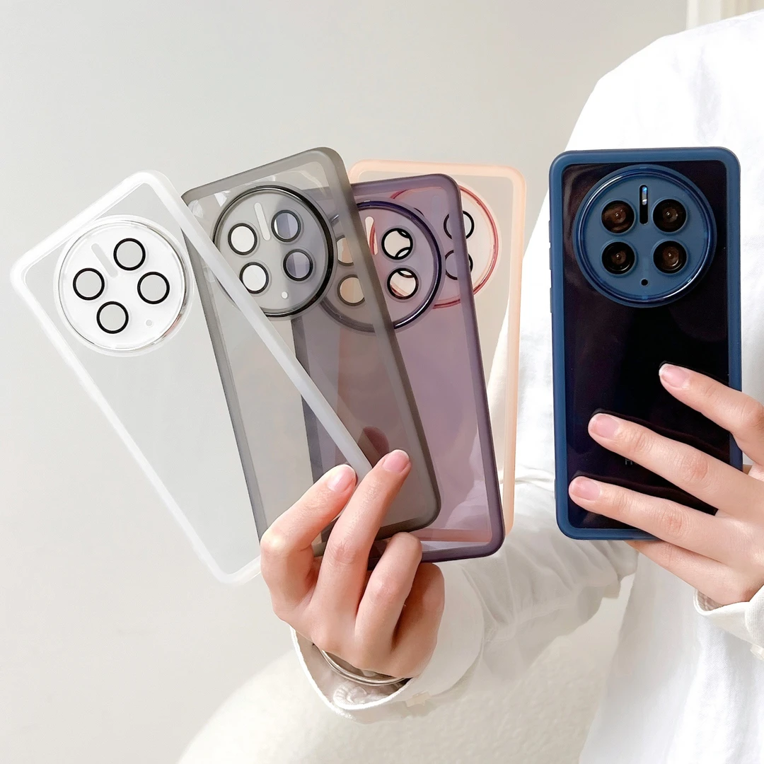 适用于苹果华为简约镜头膜Mate70/mate60/50软壳男女款透明保护套